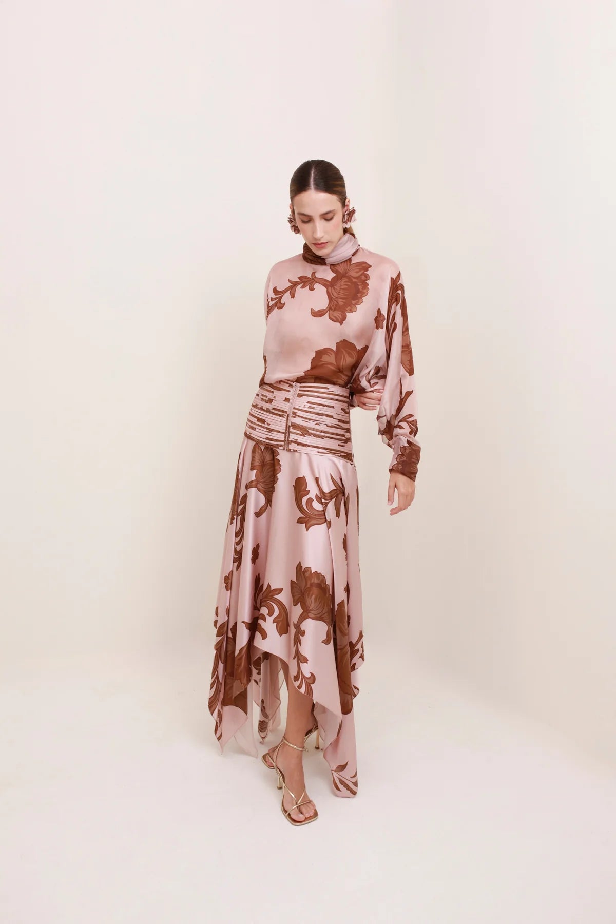 Garden long floral blouse