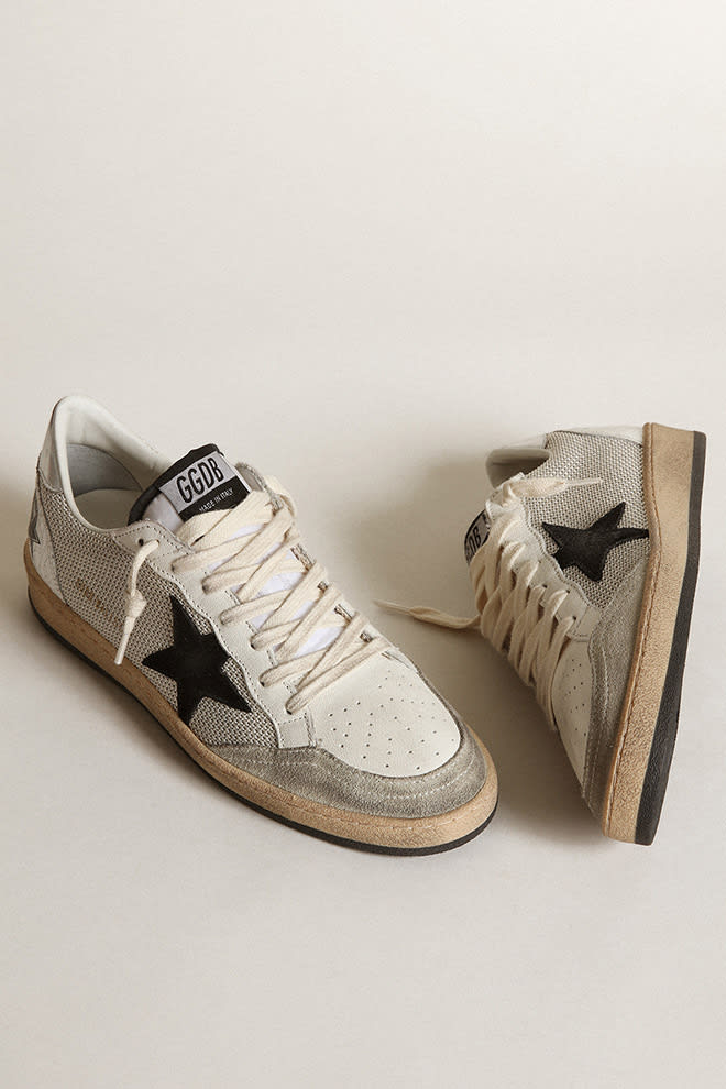 Tenis Golden Goose Ball Star Laminated Star And Heel Crack Hombre