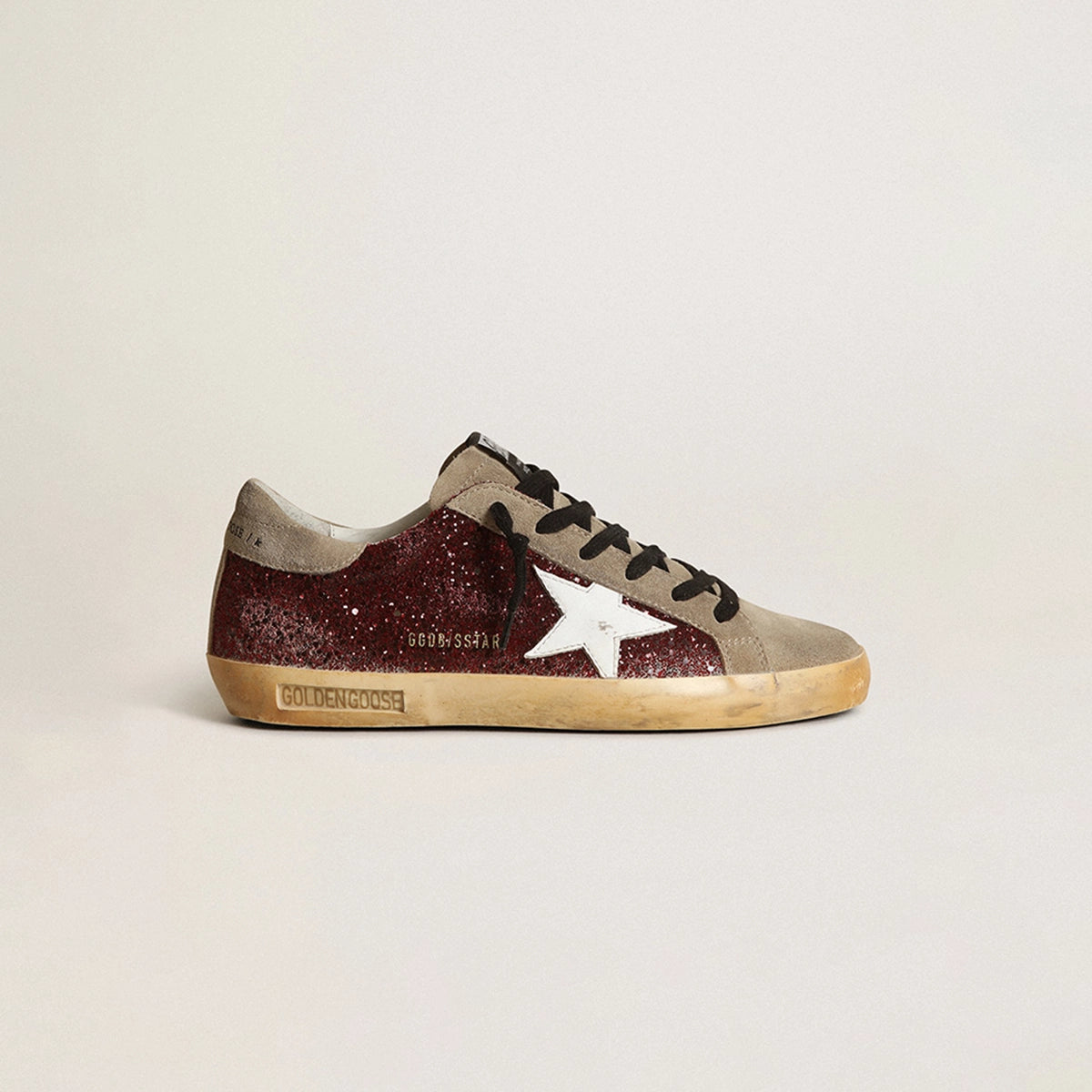 Tenis Golden Goose Super-Star Glitter Upper Suede Toe And Heel Leather Mujer