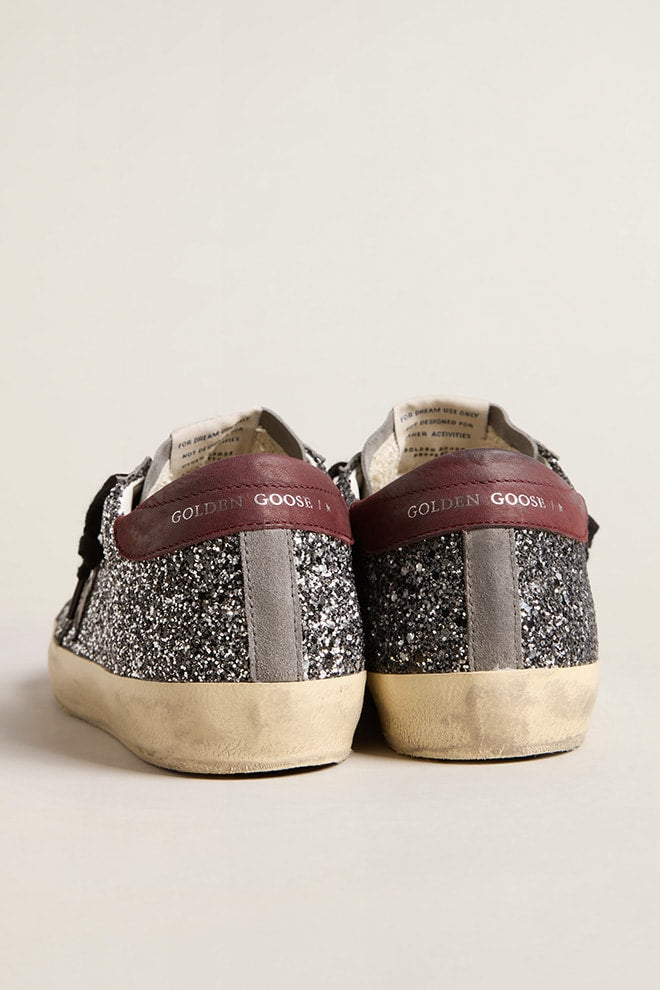 Tenis Golden Goose Super Star Glitter Suede Leather Star Mujer