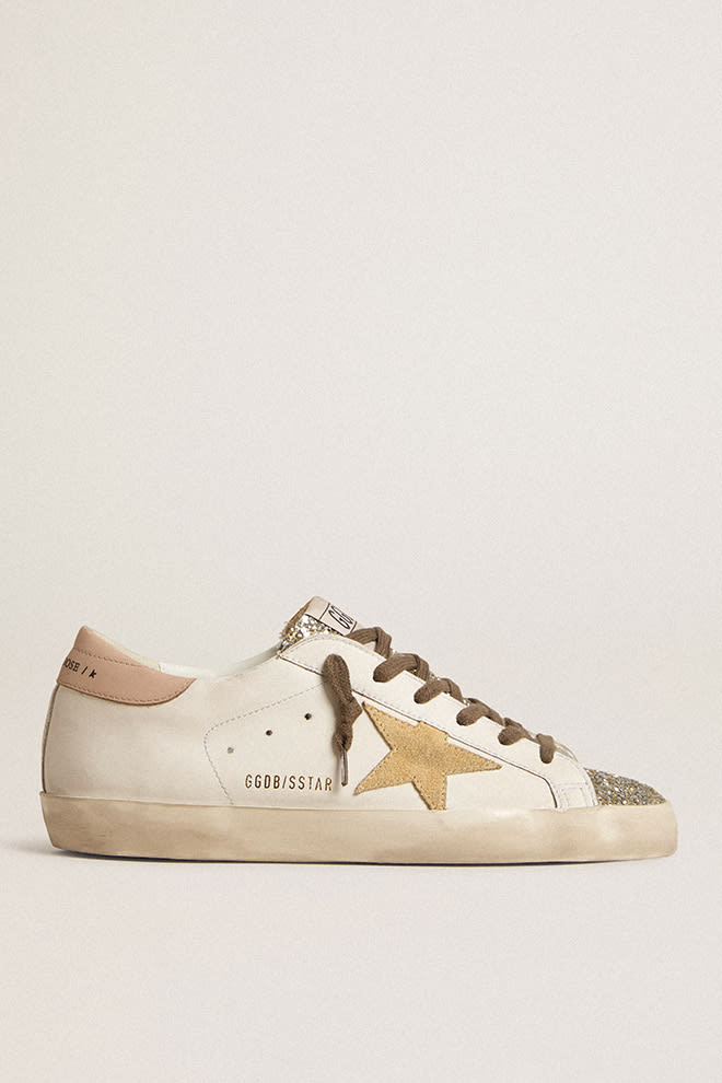 Tenis Golden Goose Super Star Biobase Glitter Suede Star Leath Mujer