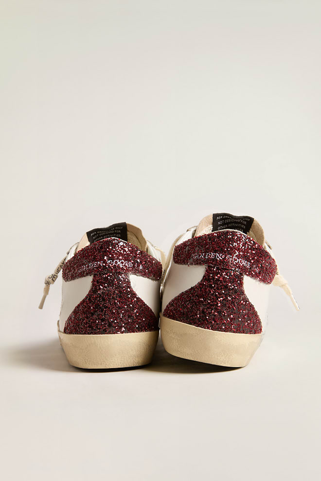 Tenis Golden Goose Super-Star  Leath Glitter Star Spur Suede Mujer