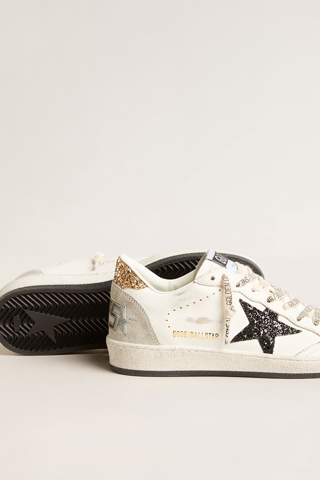 Tenis Golden Goose Ballstar Leather Glitter Star Suede Spur Mujer