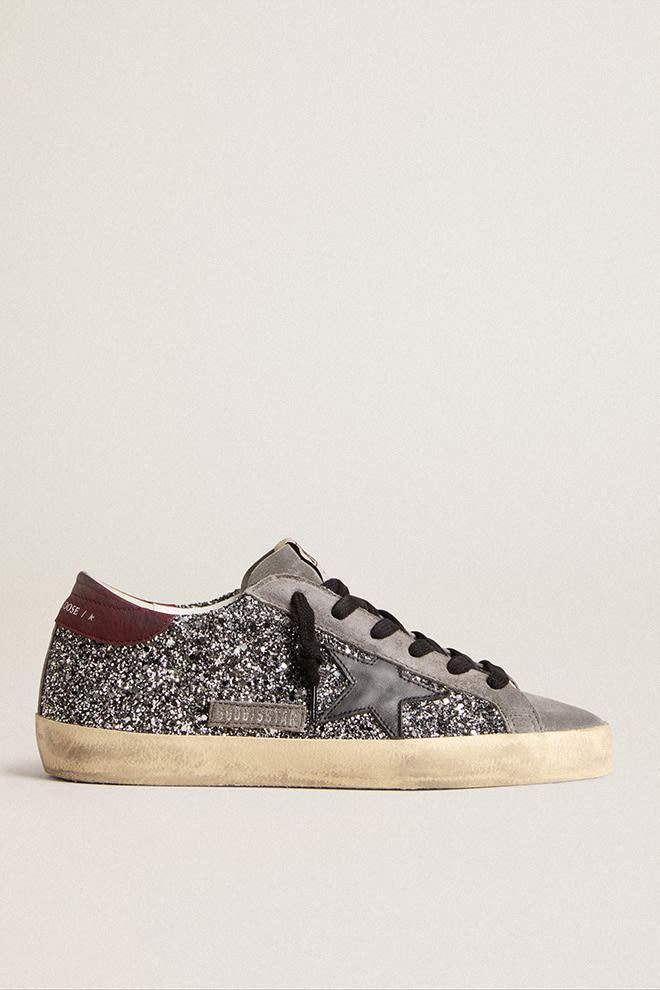 Tenis Golden Goose Super Star Glitter Suede Leather Star Mujer