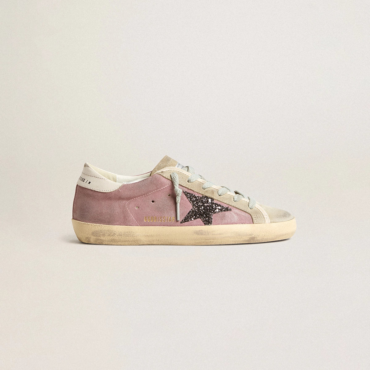 Tenis Golden Goose Super Star Suede Glitter Star Leather Heel Mujer