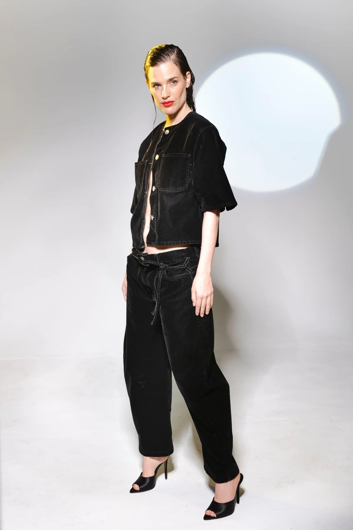 Denim velvet black