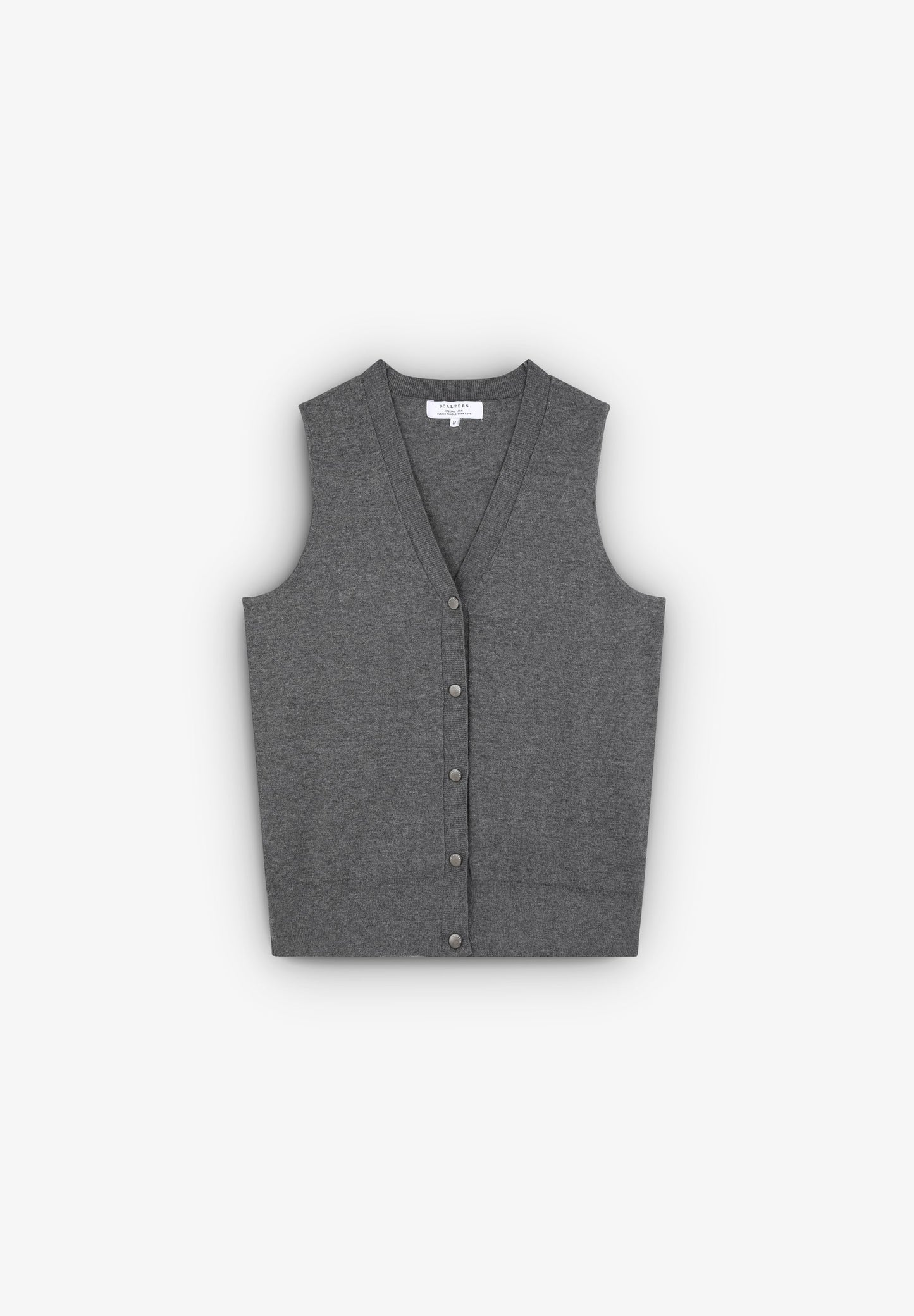 Wavy Knit Vest Dark Grey L