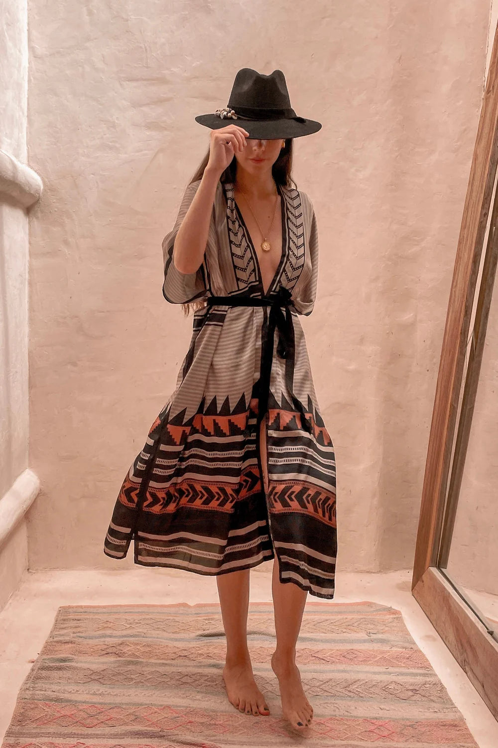 Apache silk kimono