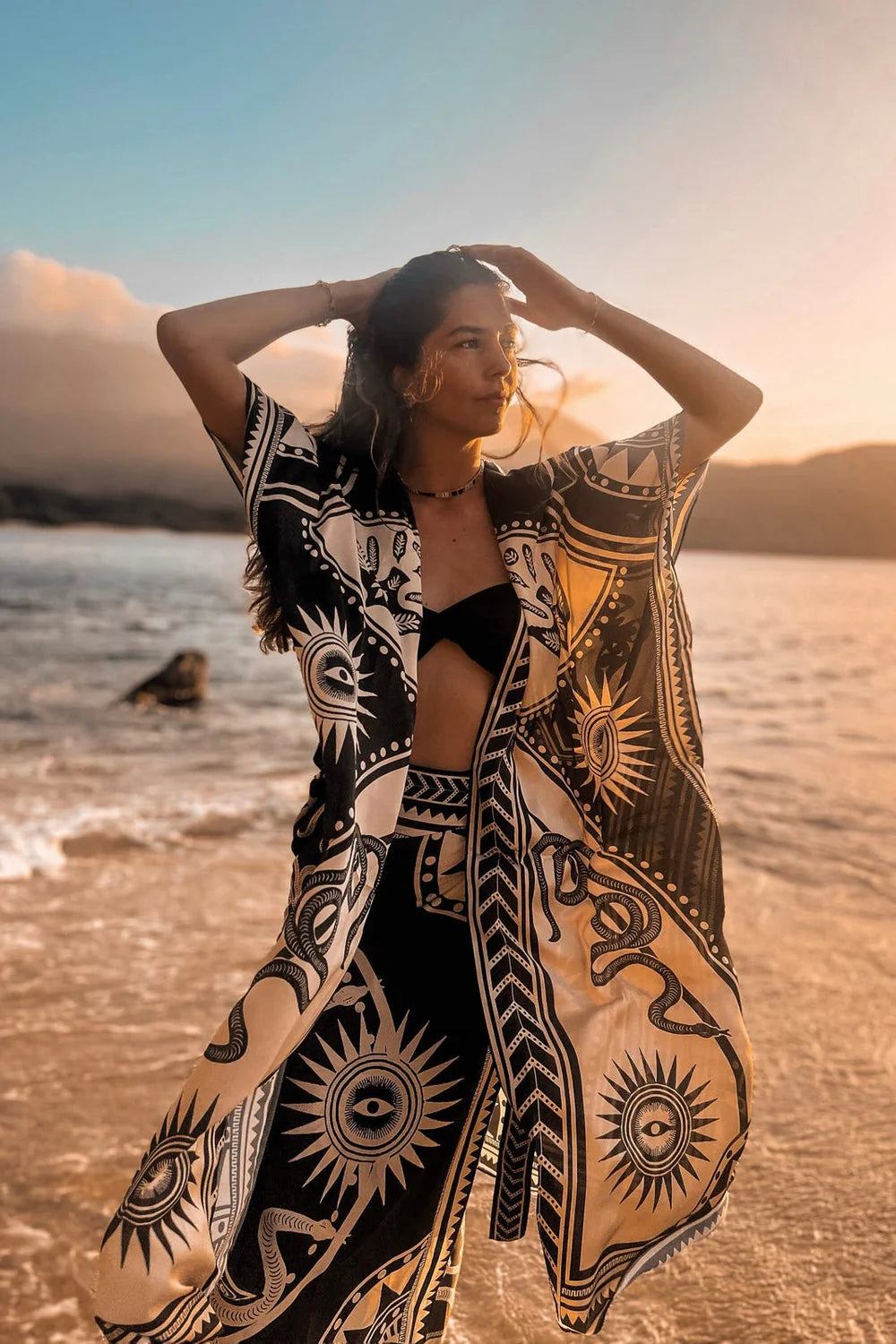Nazar kimono black