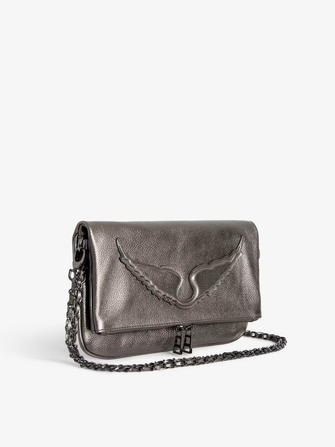 Bolso Rock Wings Metallic Grained Le