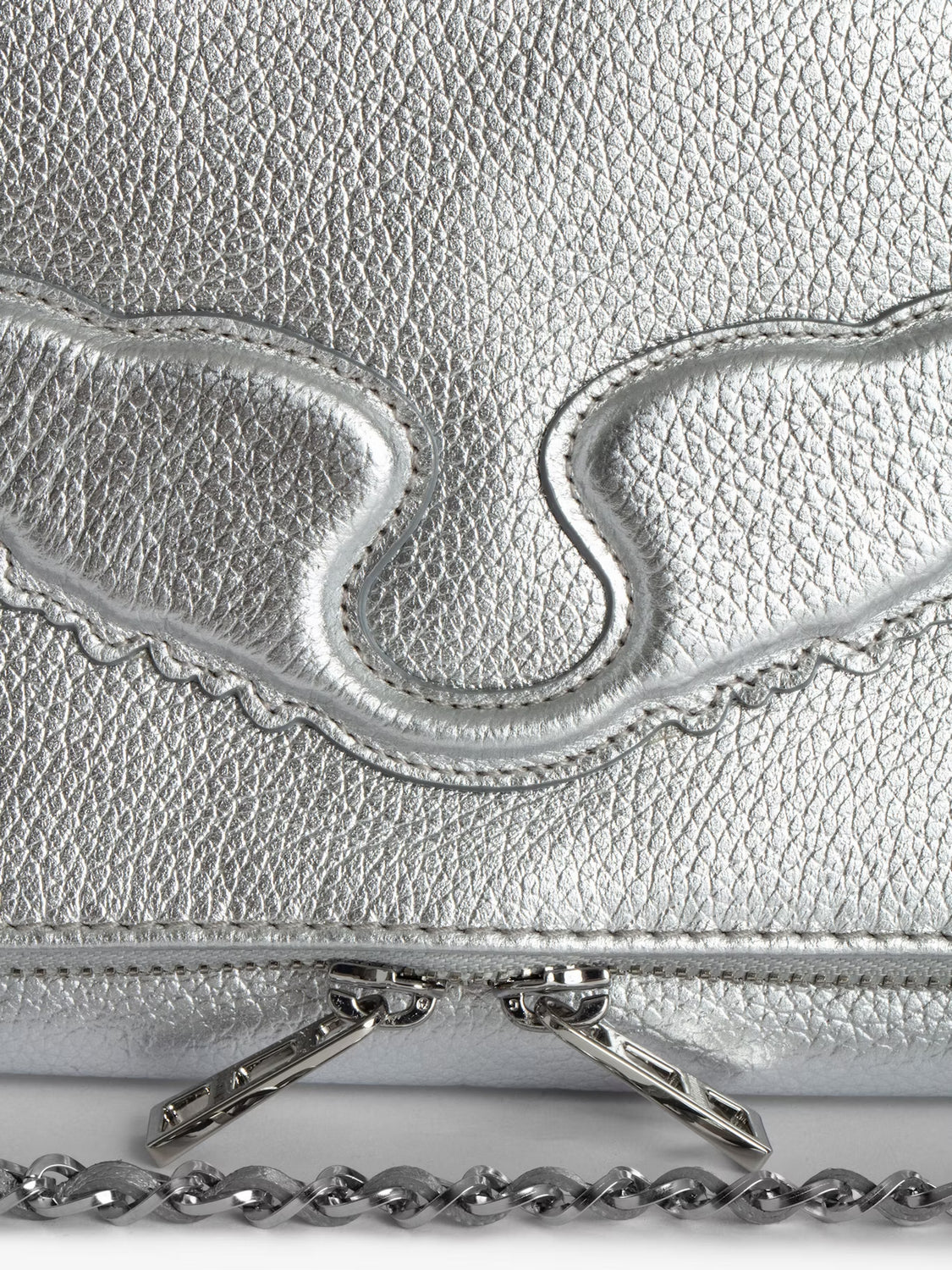 Bolso Rock Wings Metallic Grained Le