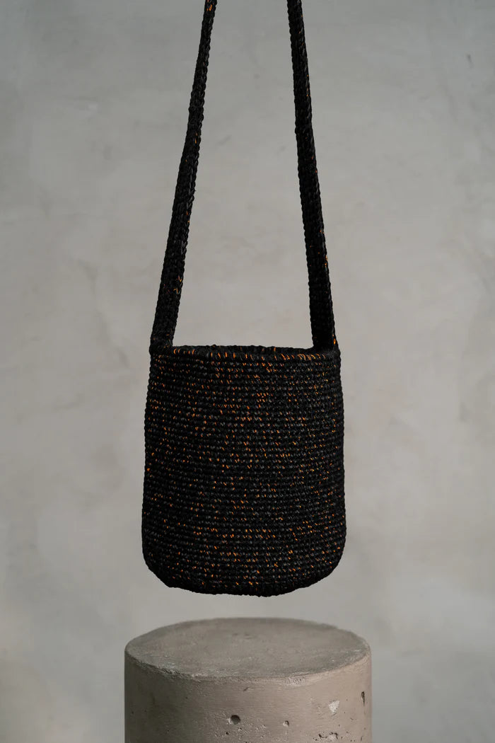 Traditional baby alpaca black backpack