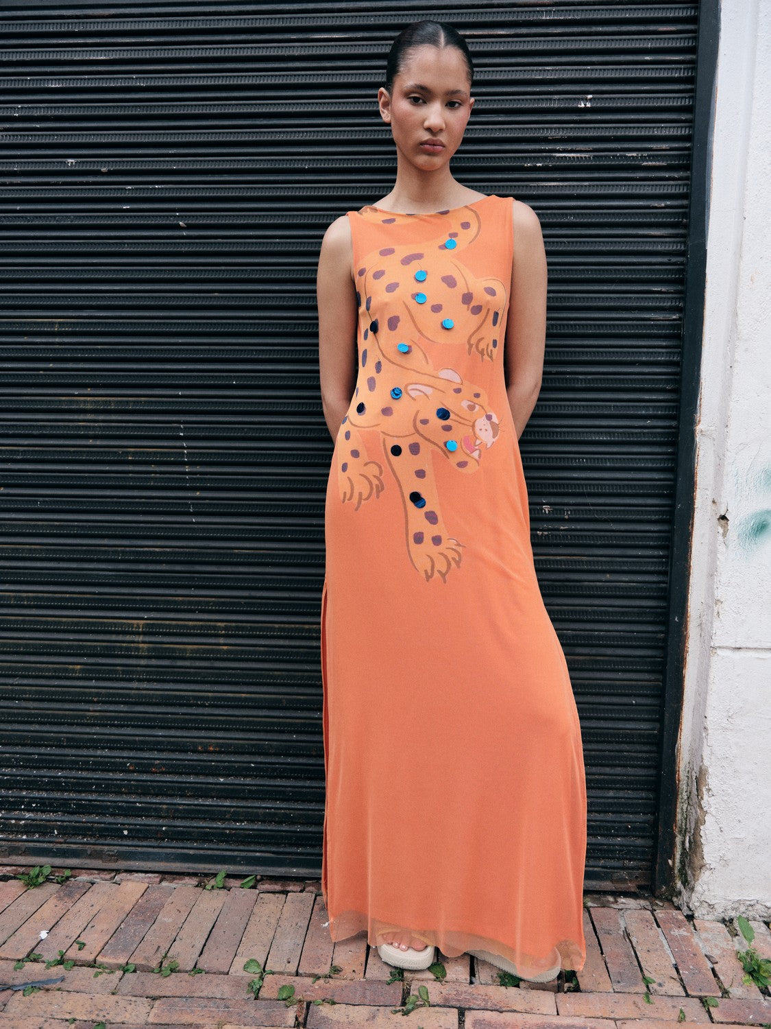 Tiger print maxi dress