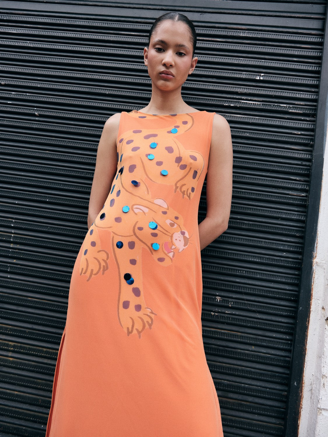 Tiger print maxi dress