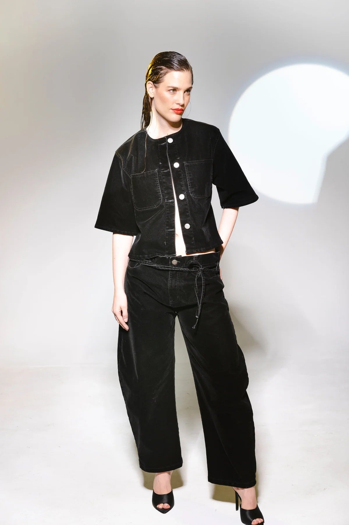 Overshirt velvet black