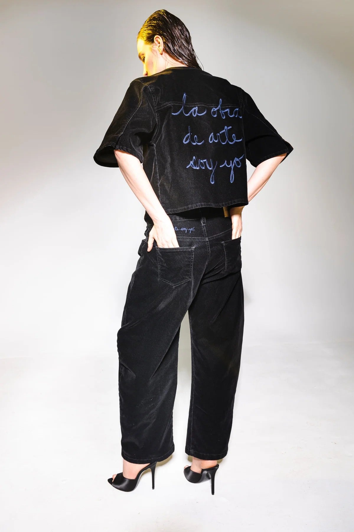 Overshirt velvet black