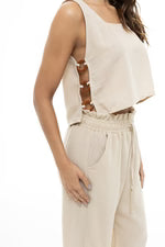 Crop top shirt with side opening