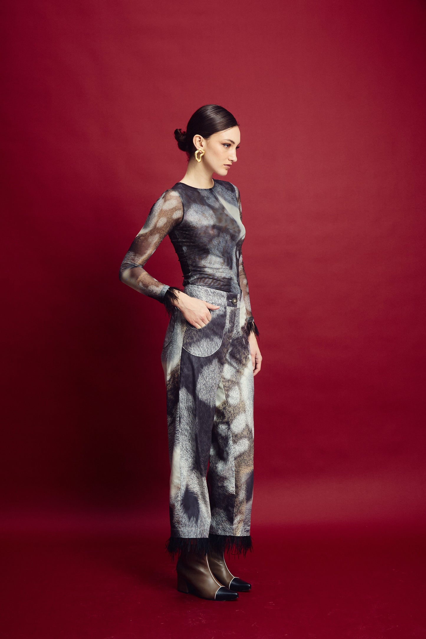 Sinuara printed trousers