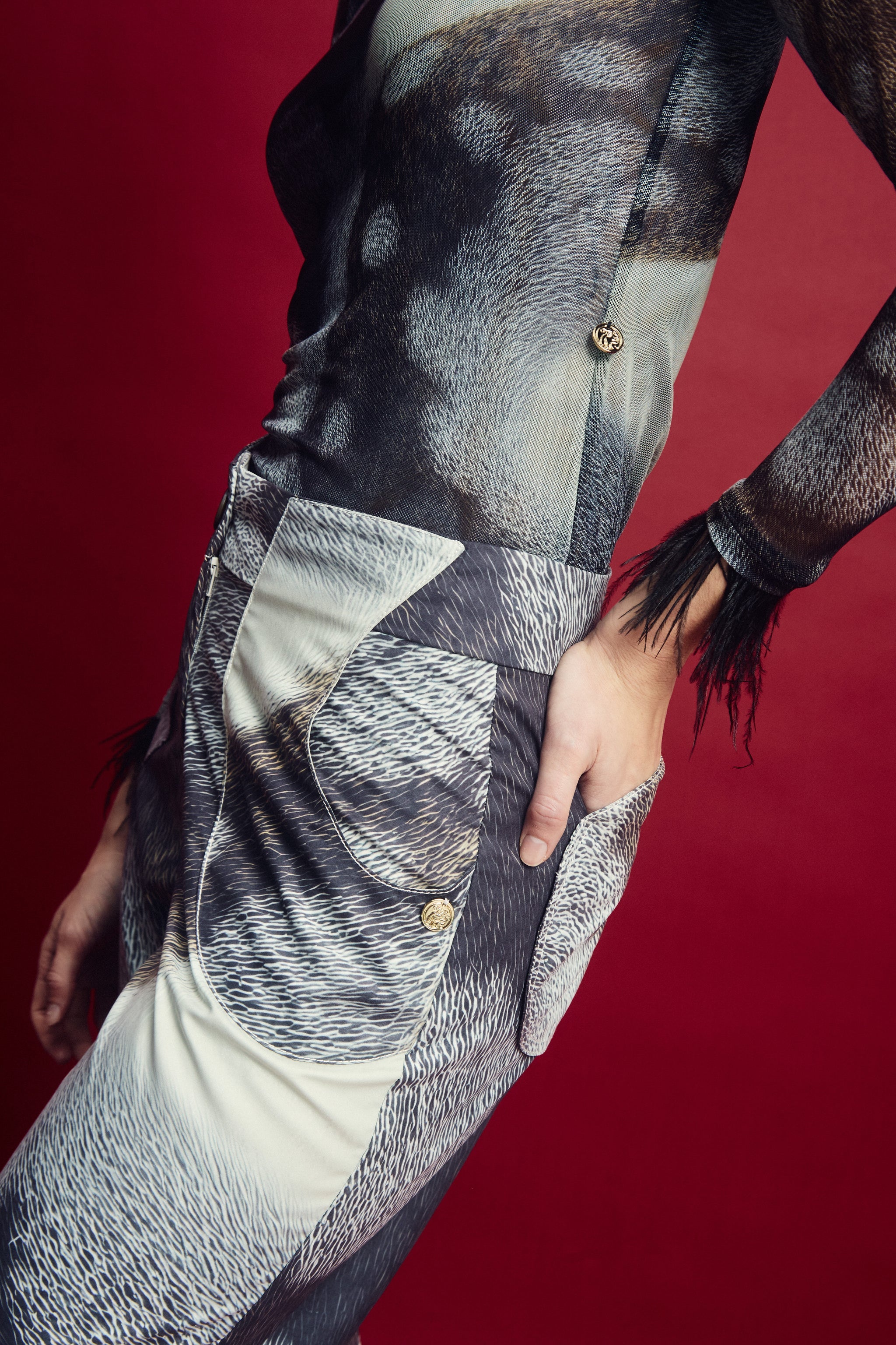 Sinuara printed trousers