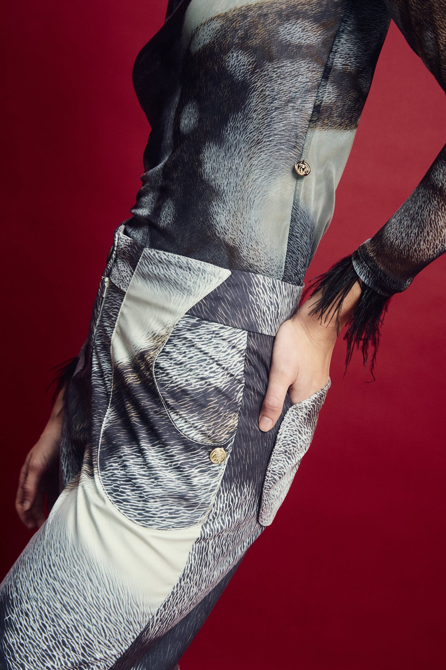 Sinuara printed trousers