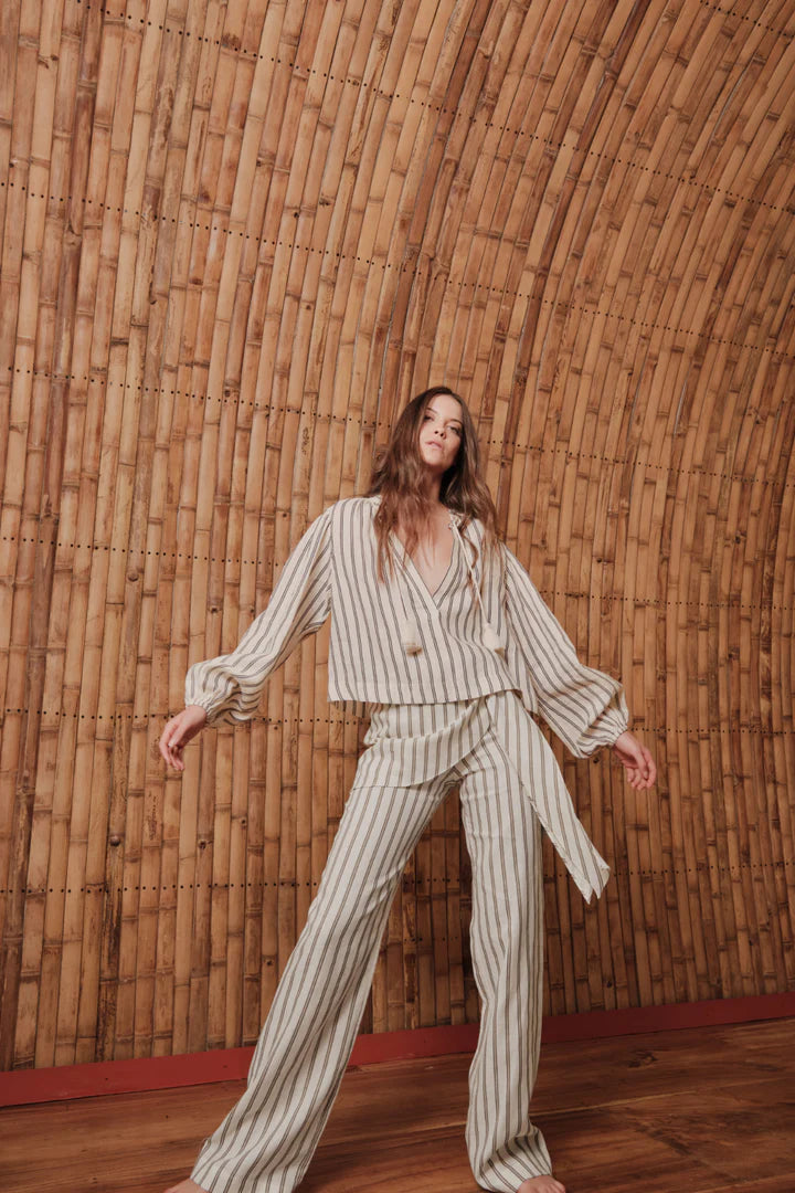 Sarah top blue stripes