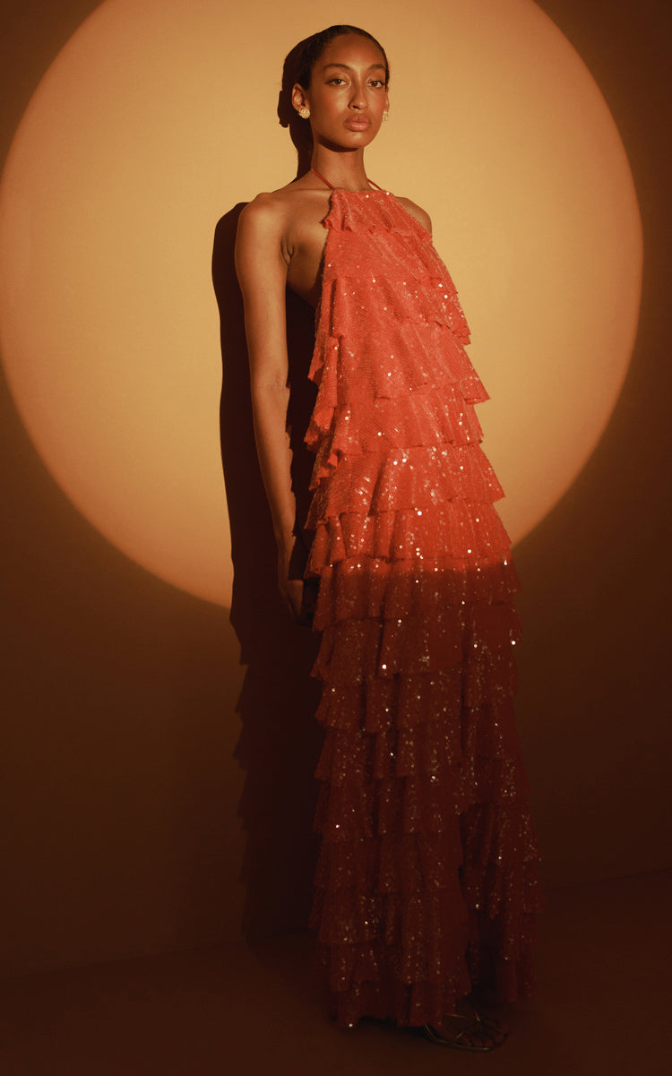 Vestido Brillo Ruffles