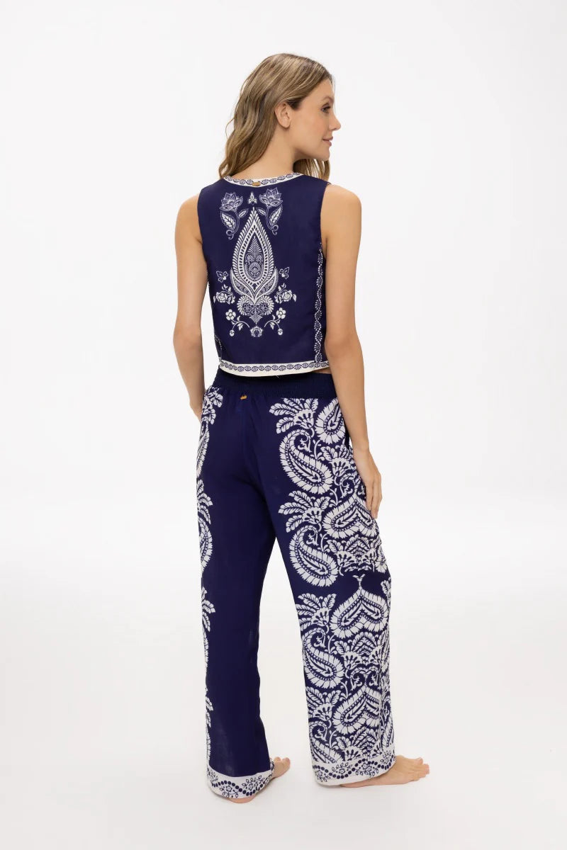 Long printed kimono