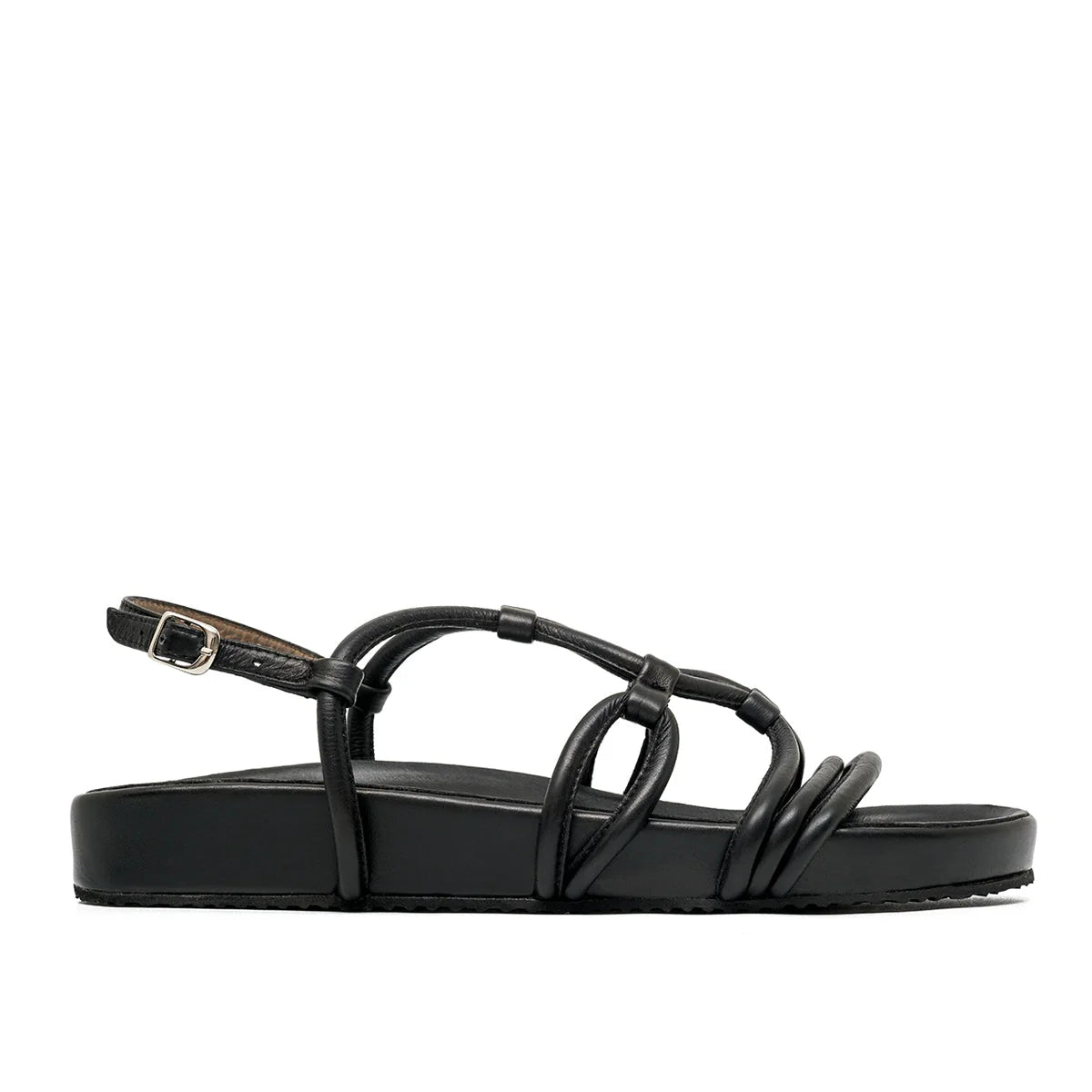 Flora black sandals