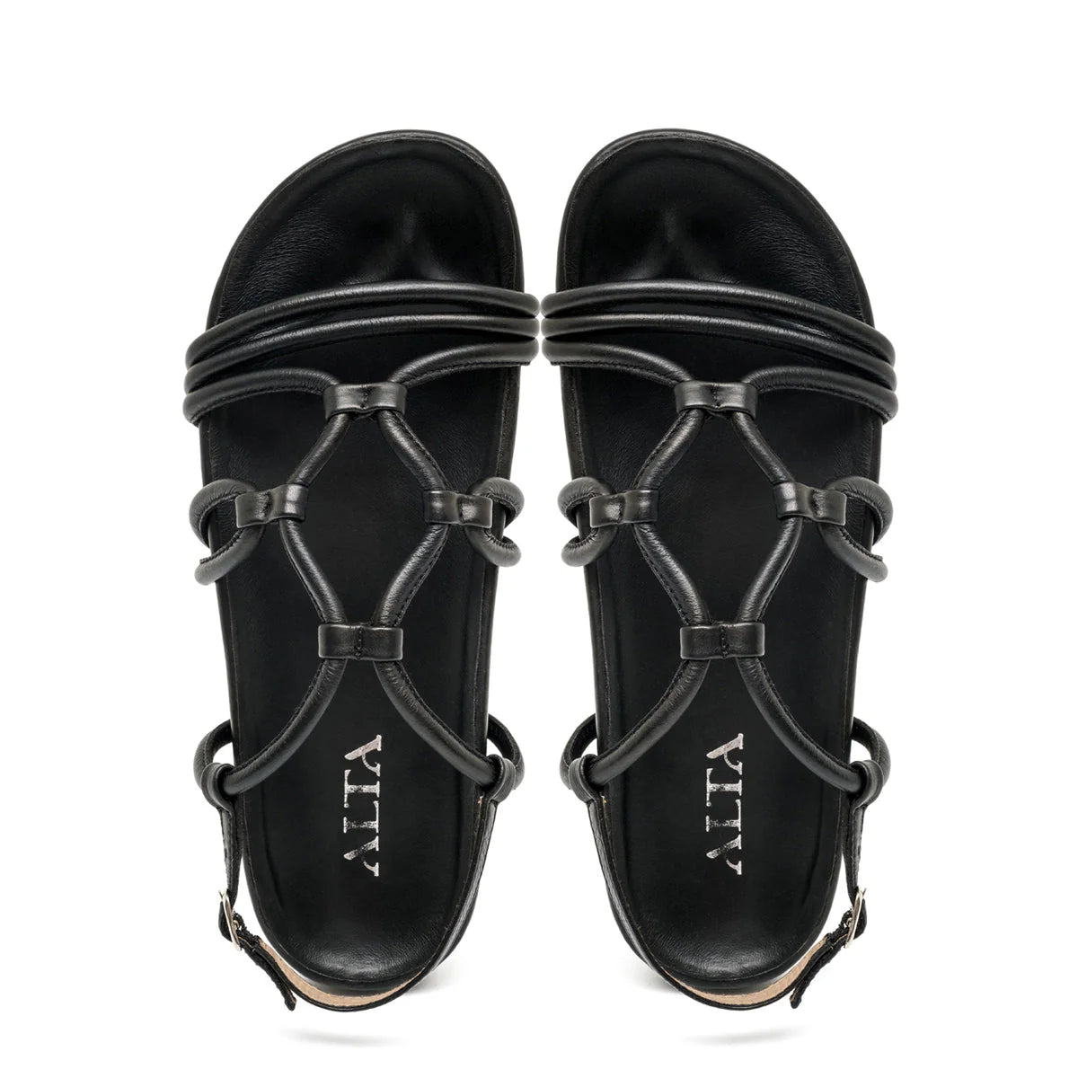 Flora black sandals