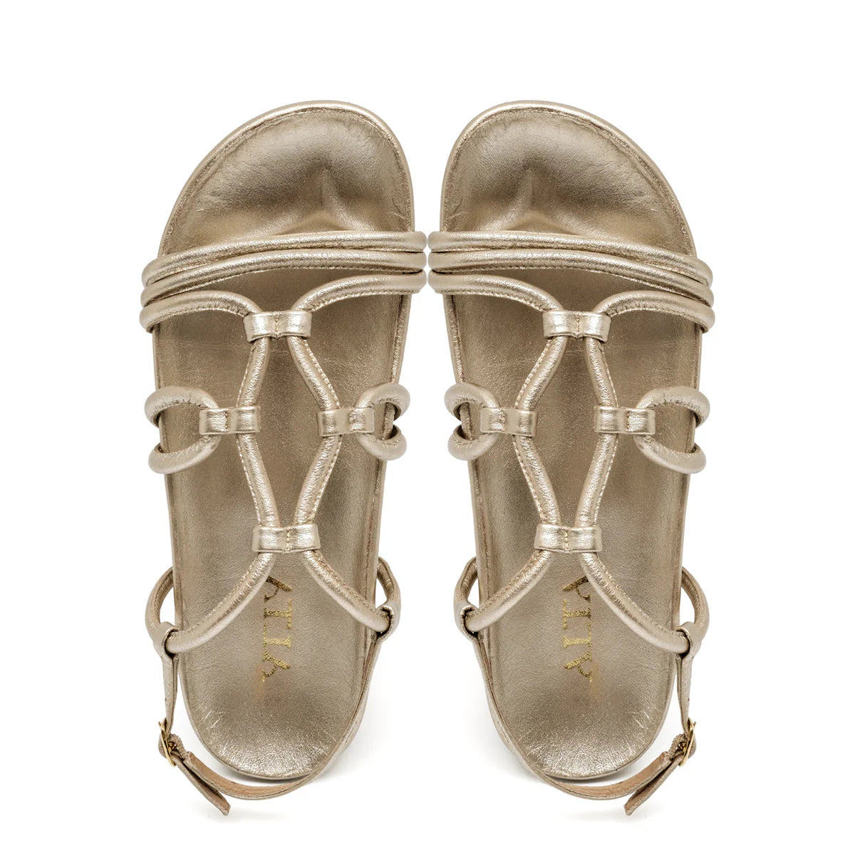 Flora gold sandals