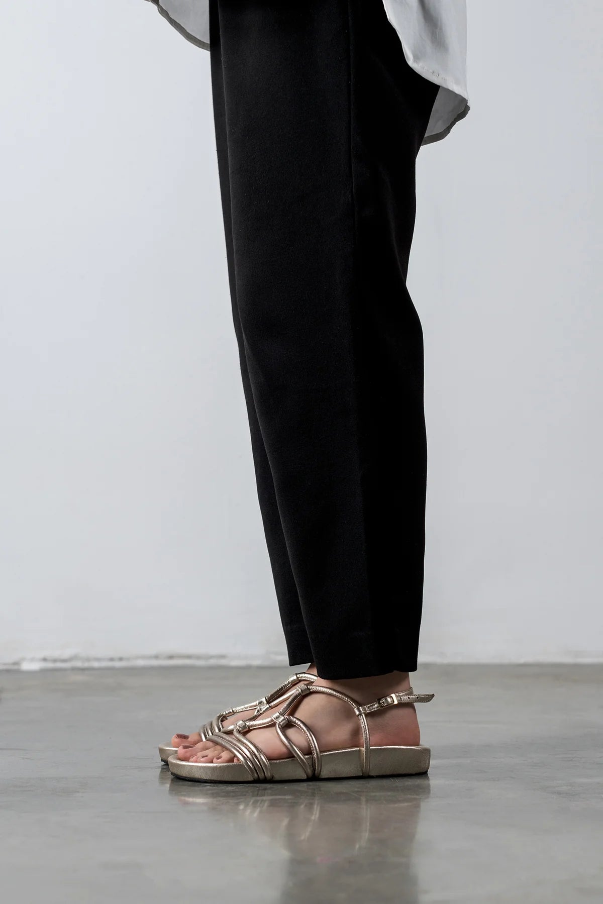 Flora gold sandals