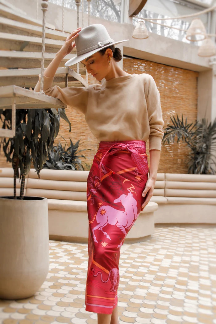 Zodiacus fire sari skirt dress