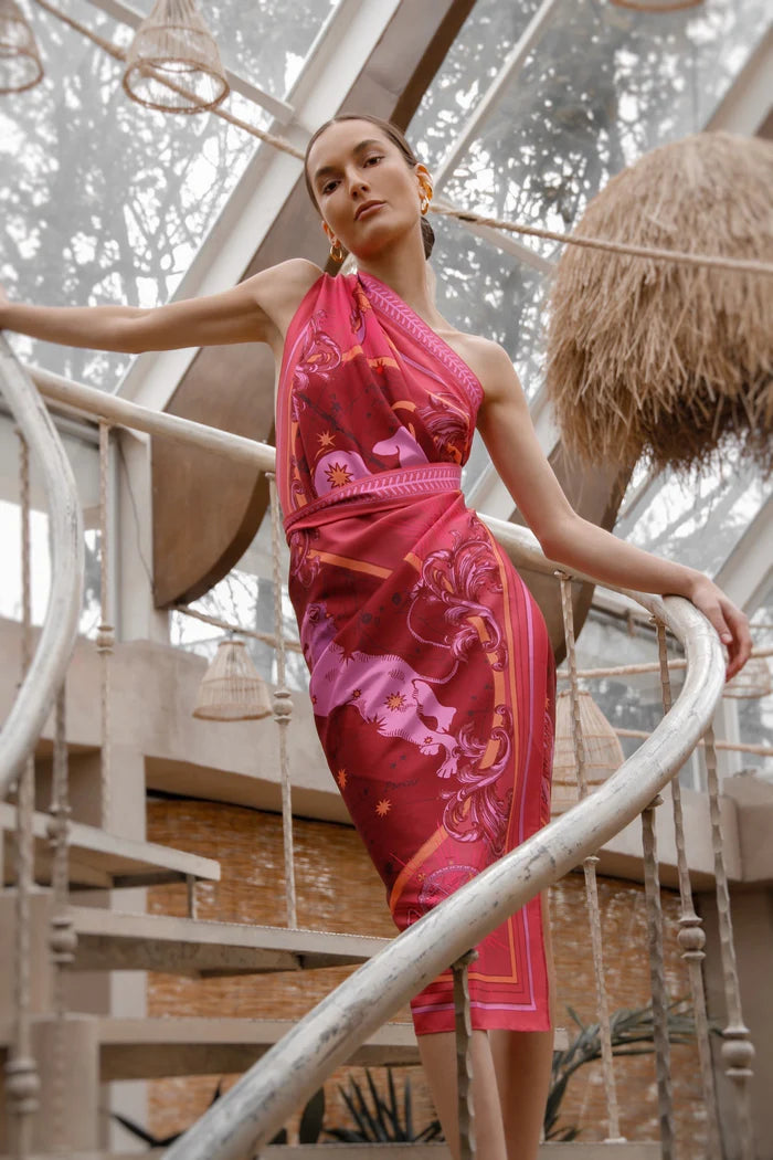 Zodiacus fire sari skirt dress