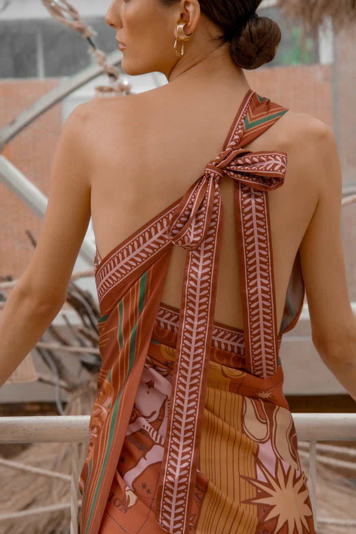 Zodiacus earth sari skirt dress