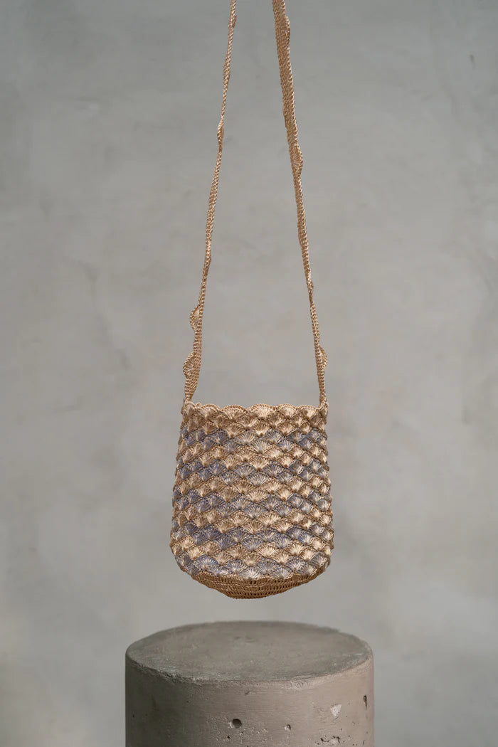 Solar gold striped shell backpack