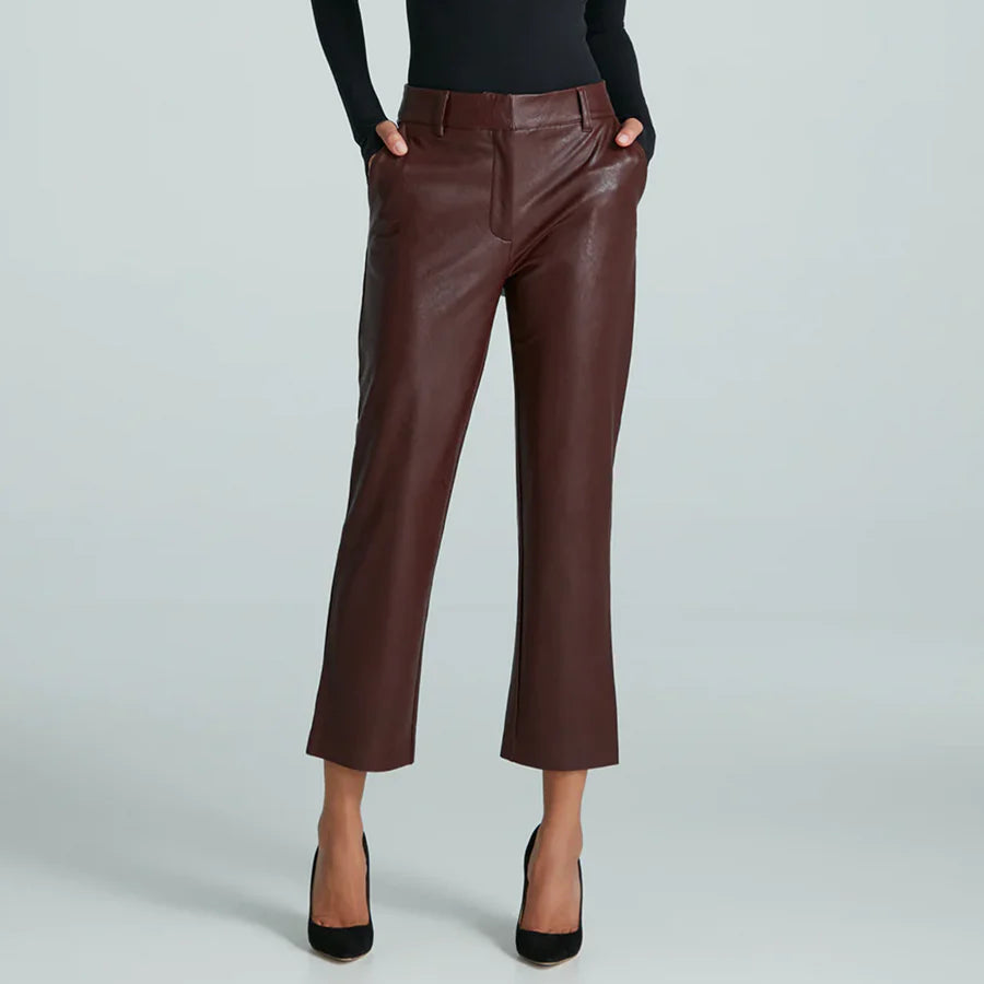 Pantalon Faux Leather 7/8 Oxblood