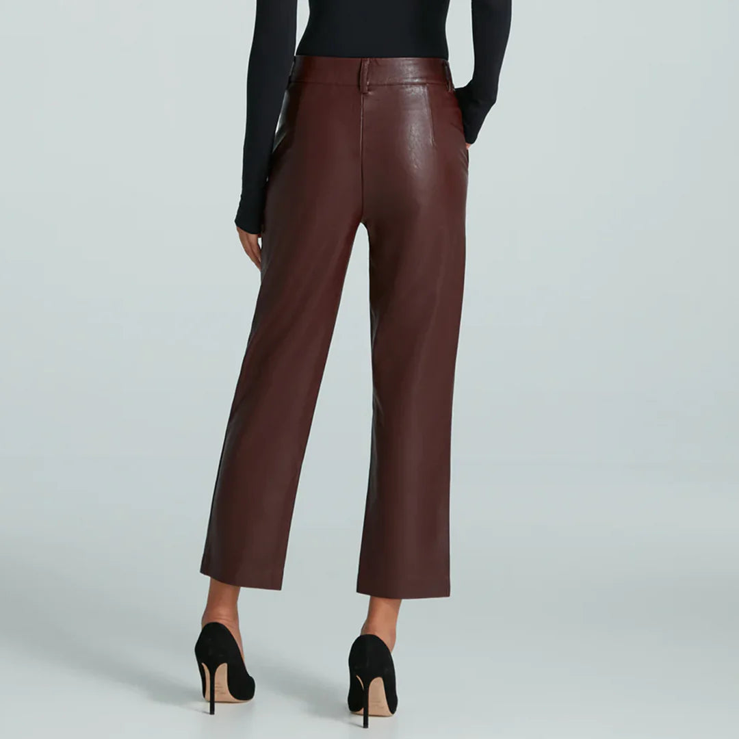 Pantalon Faux Leather 7/8 Oxblood