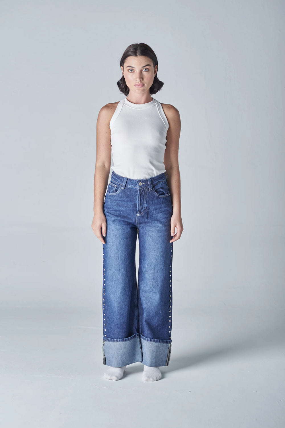 Stud flare jean 039