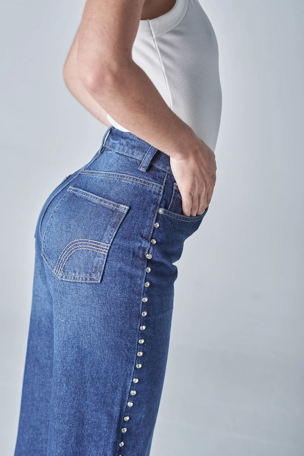 Stud flare jean 039