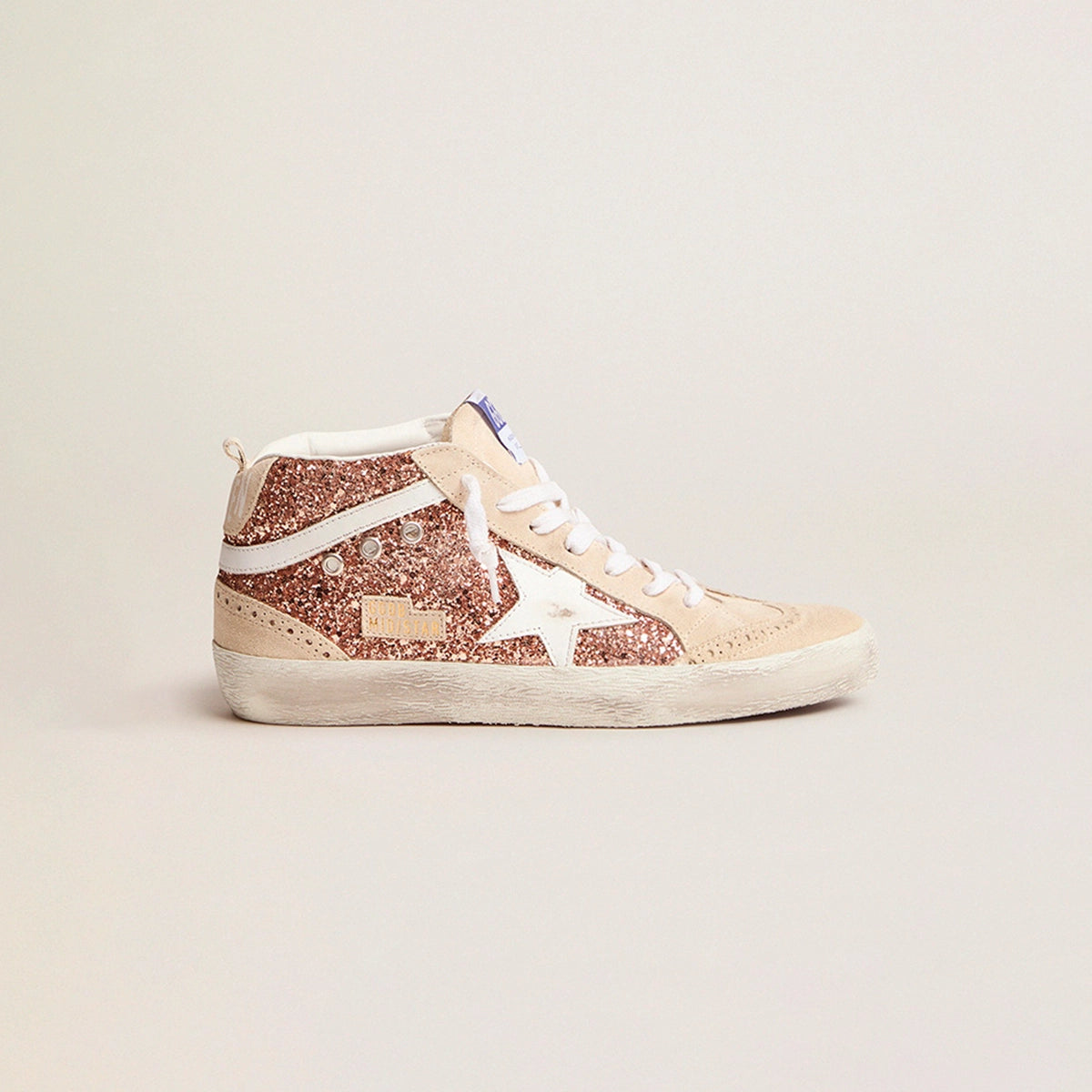 Tenis Golden Goose Midstar Glitter Leath Star Wave Suede Spur Mujer