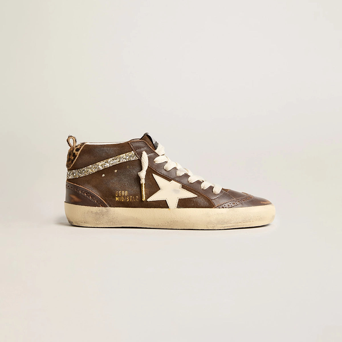 Tenis Golden Goose Midstar Leather Spur Star Suede Horsy Heel Mujer