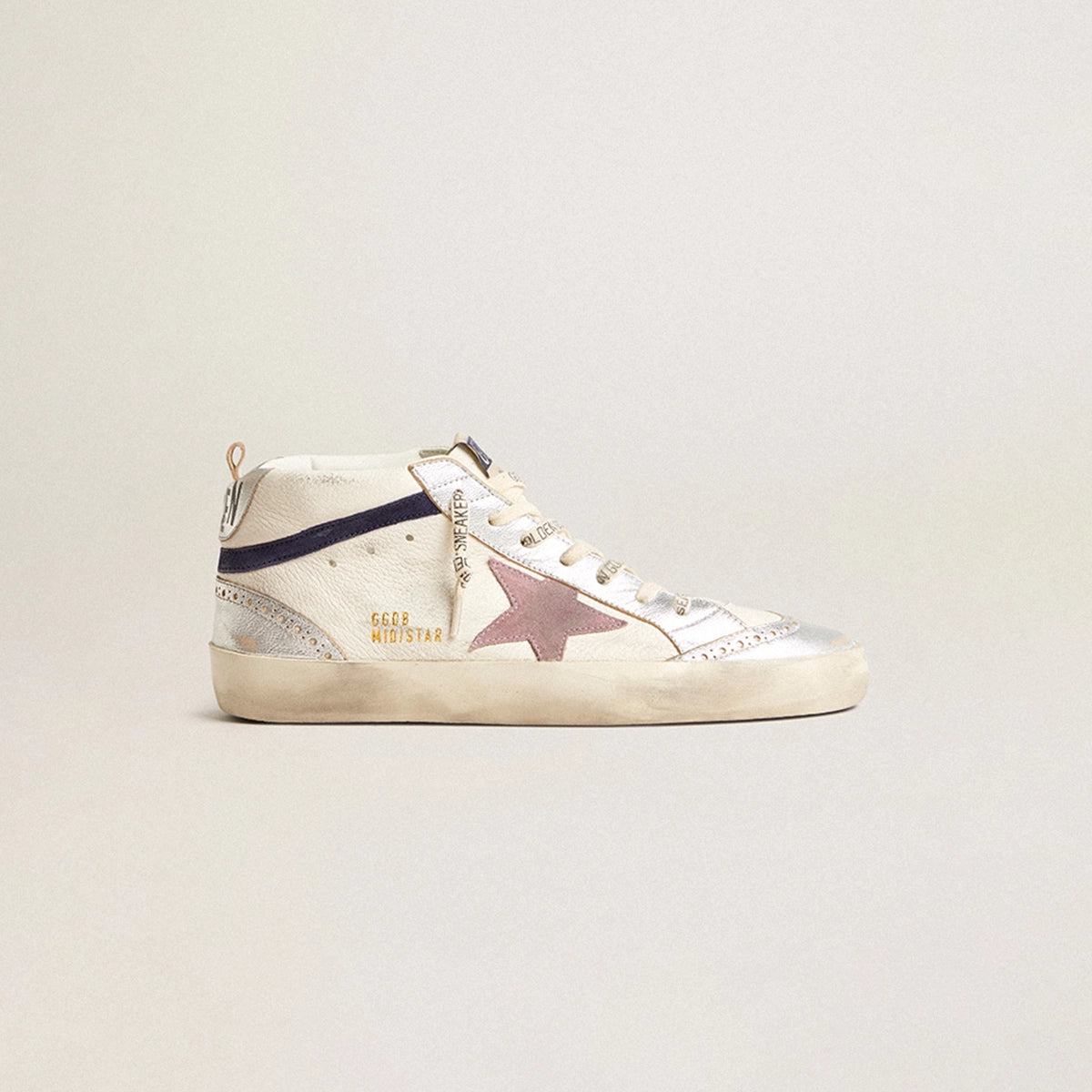 Tenis Golden Goose Mid Star Laminated Toe Heel And Spur Nappa Mujer