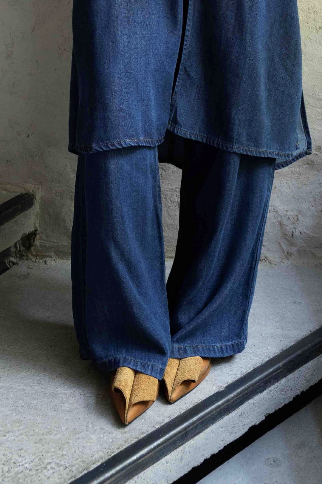 Antiqued cognac strap heels