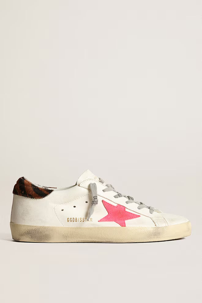 Tenis Golden Goose Super-Star Nappa Upper Suede Star Zebra Horsy Heel Mujer