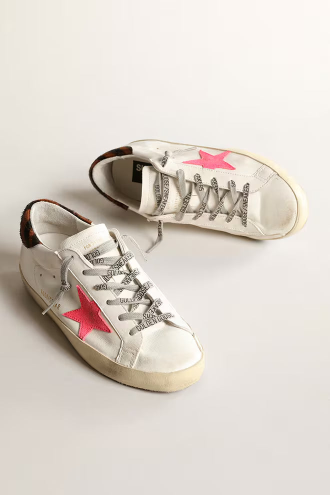 Tenis Golden Goose Super-Star Nappa Upper Suede Star Zebra Horsy Heel Mujer