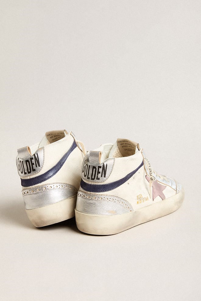 Tenis Golden Goose Mid Star Laminated Toe Heel And Spur Nappa Mujer