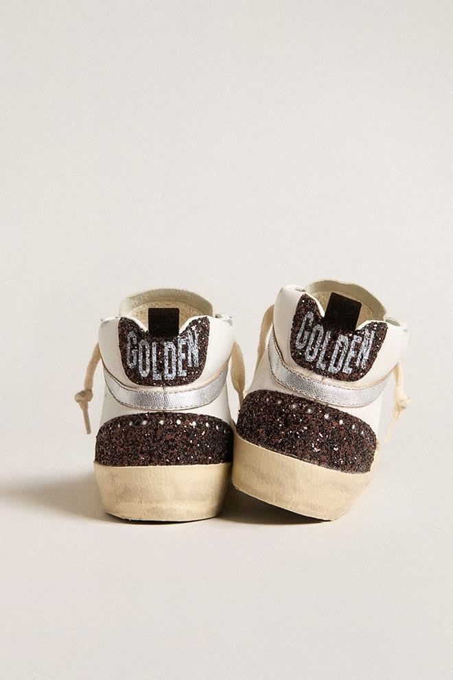 Tenis Golden Goose Mid Star Leather Upper And Toe Glitter Star Mujer