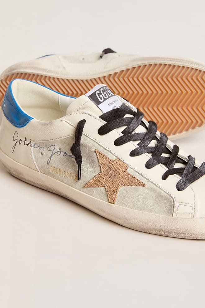 Tenis Golden Goose Super-star Leather Lizard Print Star Nabuk Hombre