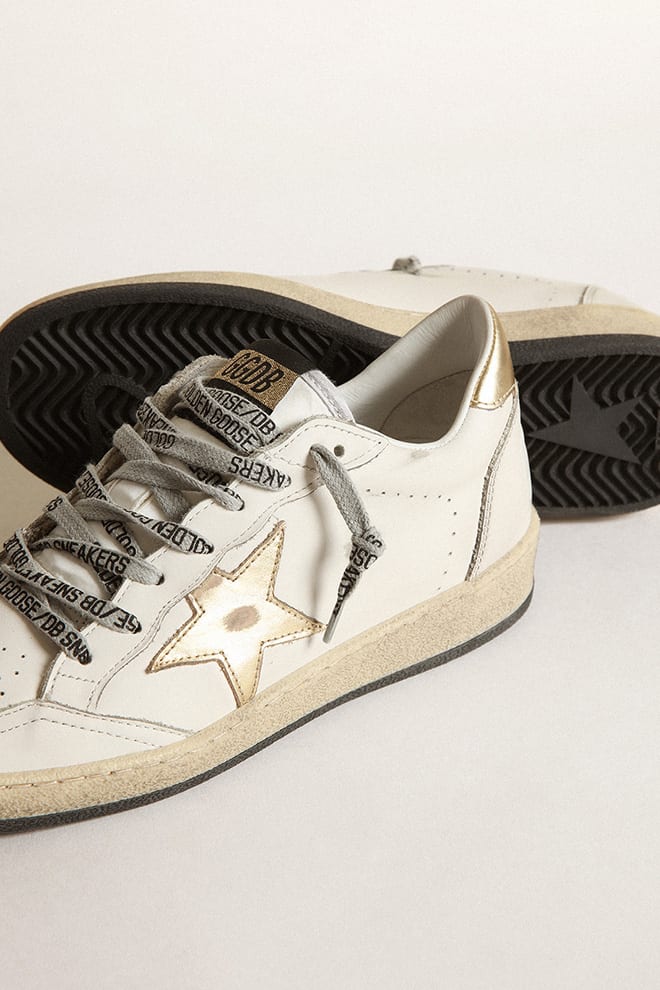 Tenis Golden Goose Ballstar Leather  Laminated Star And Heel Mujer