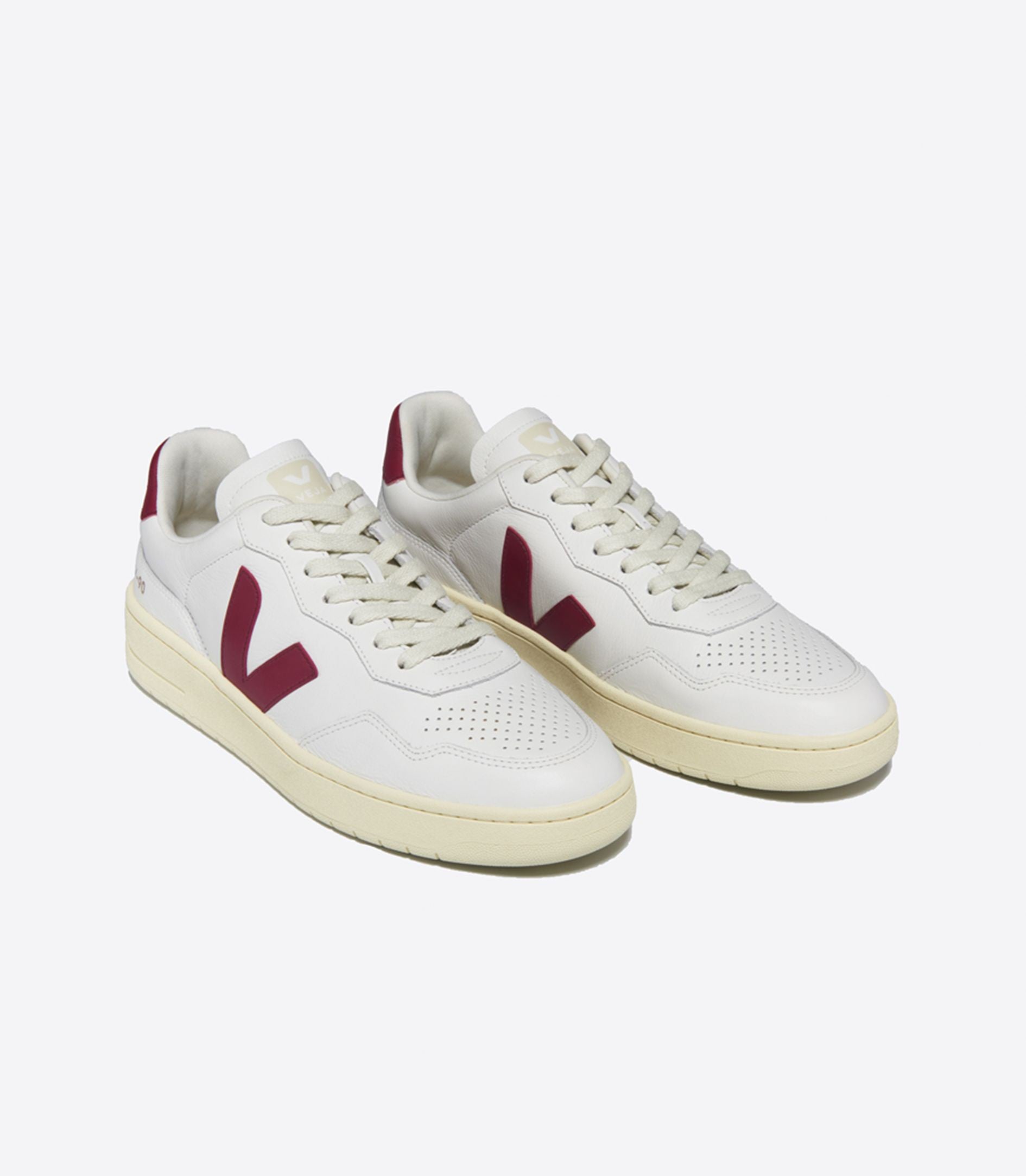 Tenis Veja De Hombre V-90 Leather White Marsala